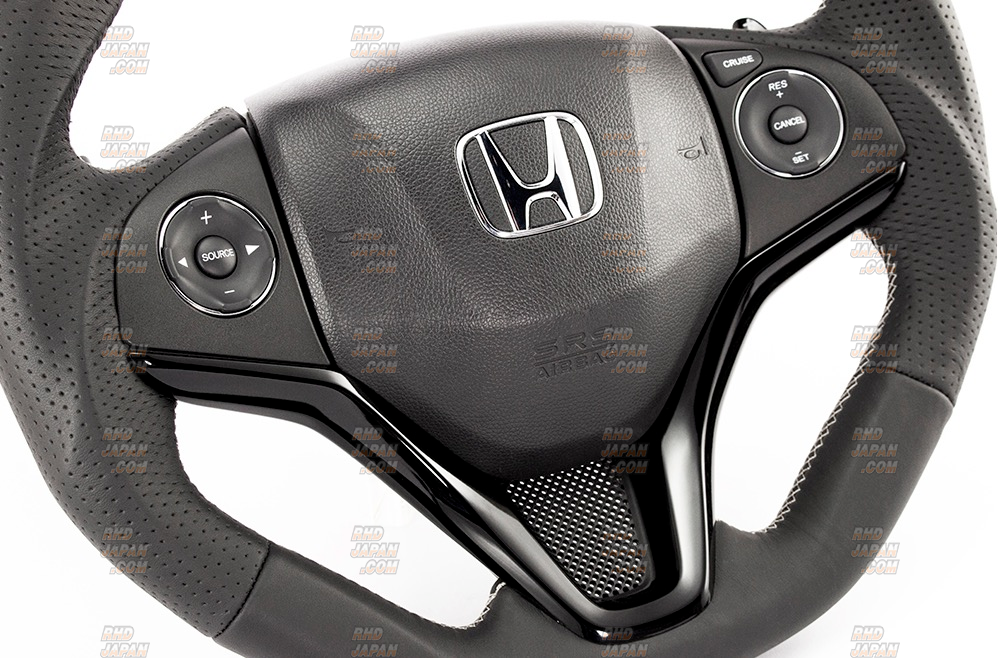 Kenstyle Steering Wheel All Black Leather Silver Stitch - GK3-9